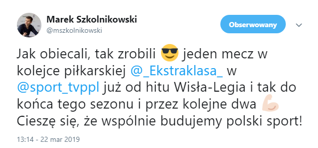 TO JEST INFORMACJA! Od teraz przez 2 sezony JEDEN MECZ Ekstraklasy w TVP